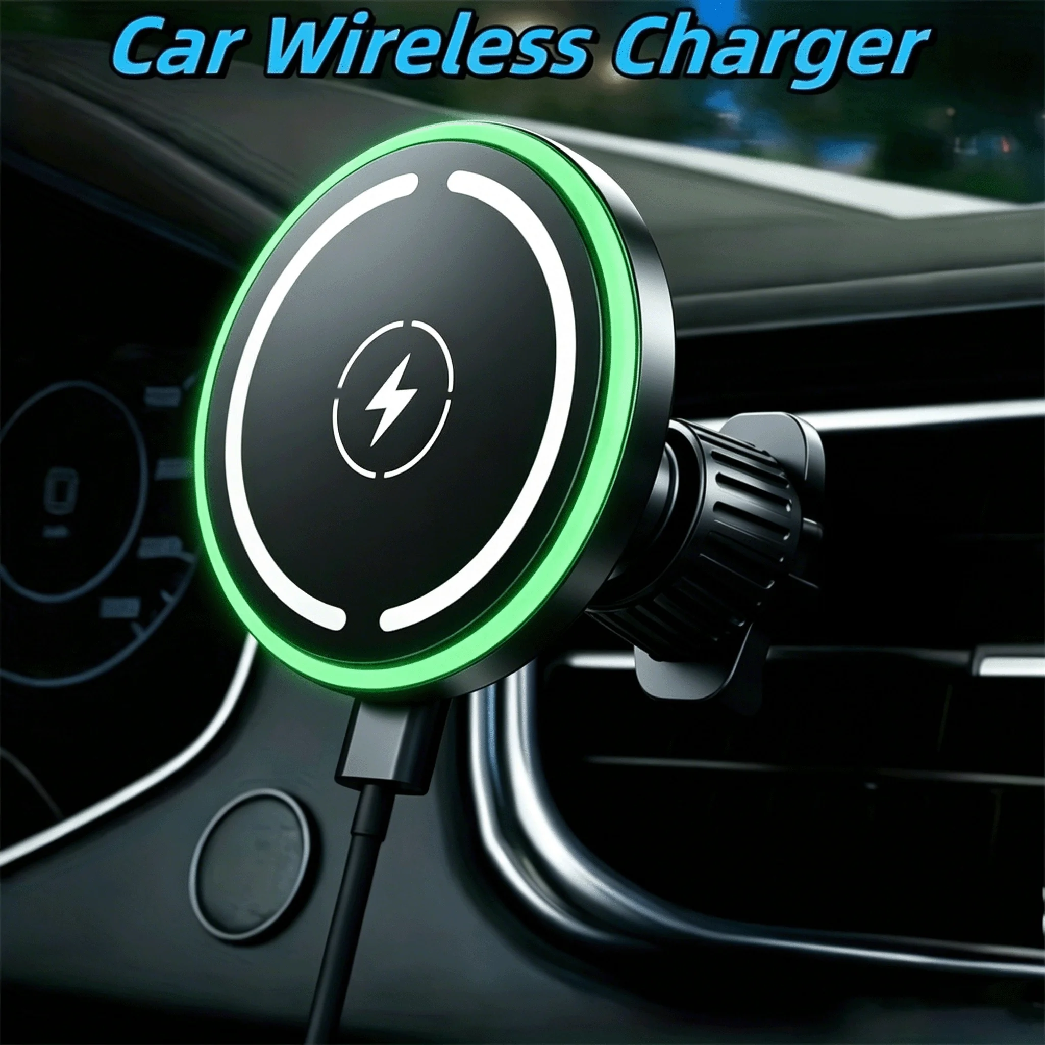 LED Wireless Charger Magnetic Car Phone Holder for iPhone 17-13 Pro Max 12 Phone Accessories 30W Fast Charging Induction Adapter photo 1