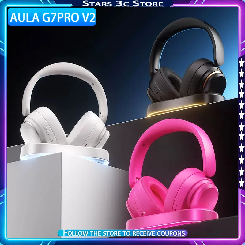 Aula G7pro V2 Over-ear Headphones Wireless 6‑mode Connectivity with Mic Low Latency Gaming and Esports Headphones photo 1