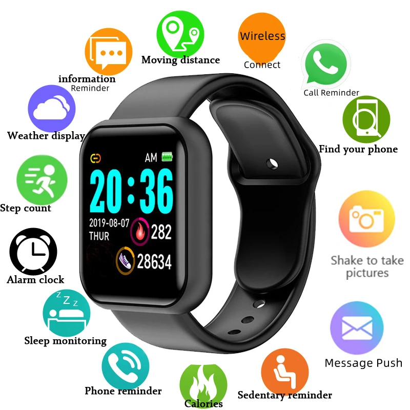 Multifunctional Smart Watch Men Women Bluetooth Connected Phone Music Player Fitness Sport Bracelet Sleep Monitor D13 Smartwatch photo 1