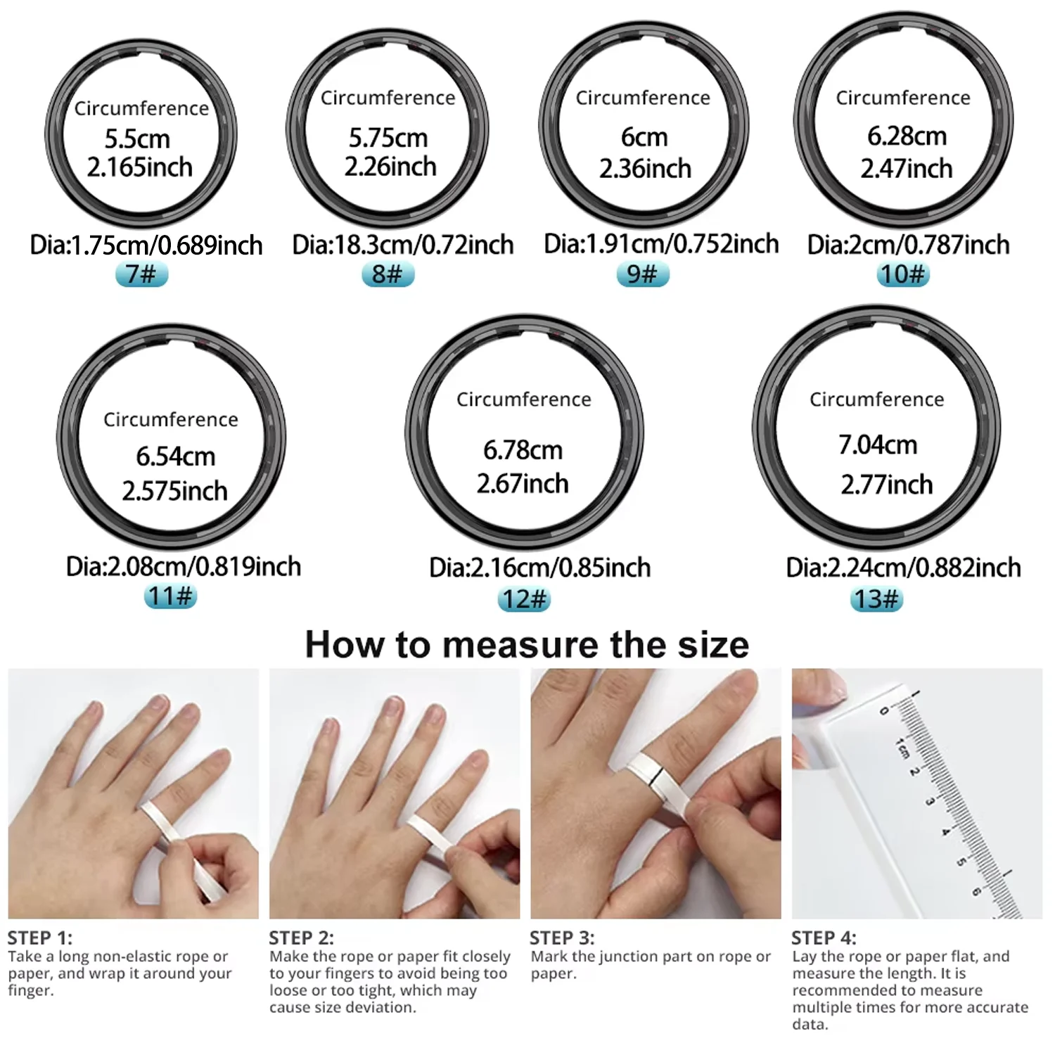 R09 Smart Ring Men Women with Charging Case,Heart Rate Blood Oxygen,Skin Temperature Monitor,5ATM Waterproof For Android iOS photo 2