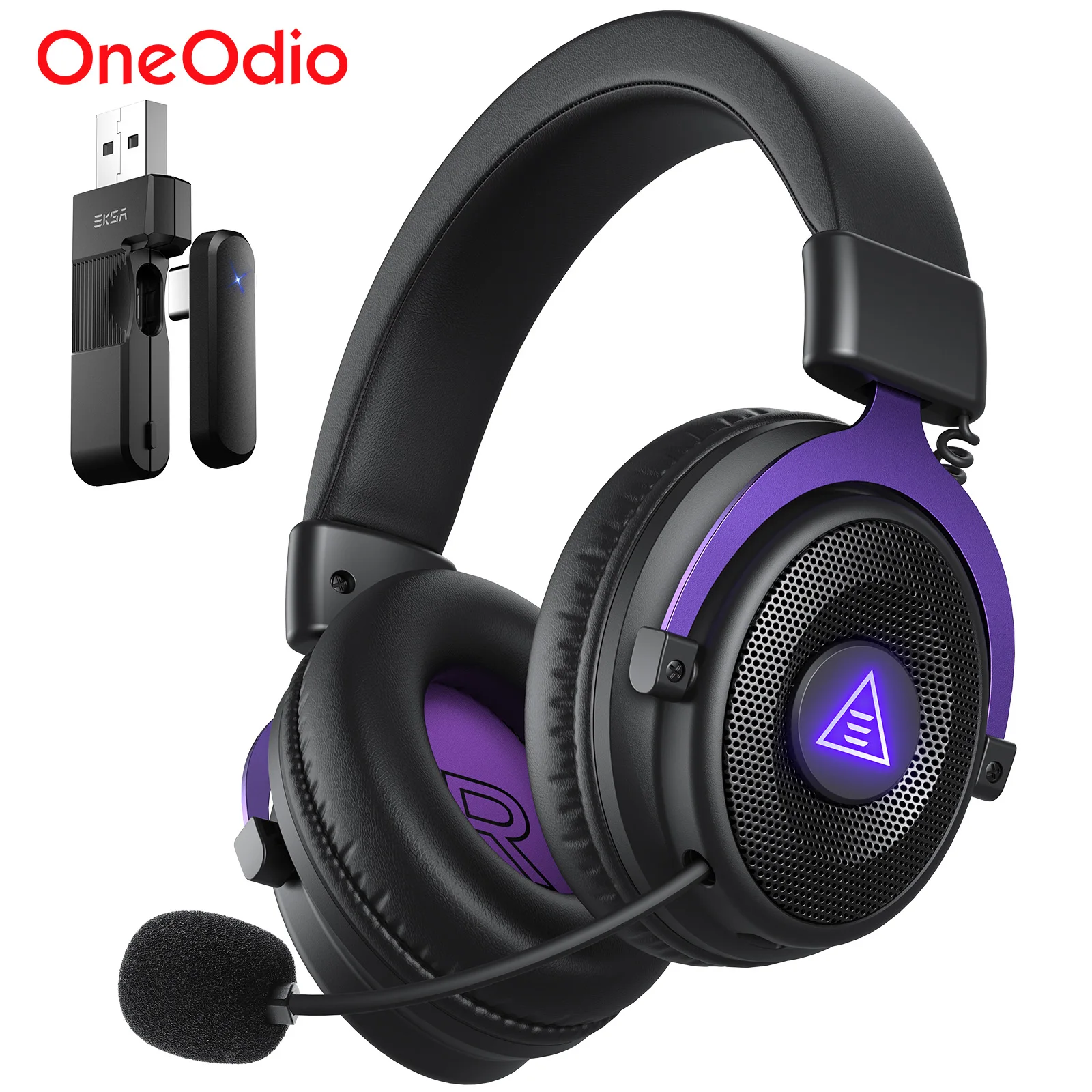 Oneodio EKSA E900 WT 2.4G Wireless Gaming Headset Tri-Mode Over Ear Bluetooth Headphones Gamer With Mic RGB For PC PS4 PS5 80Hr photo 1
