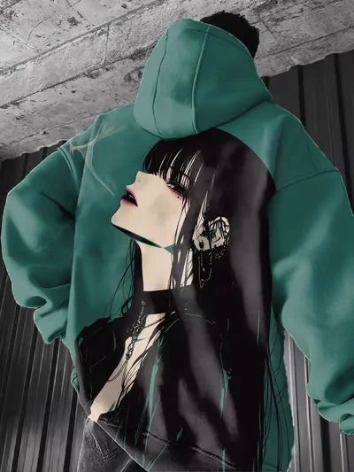 2025 Men's Hoodies Anime Character Tracksuit 3D Sexy Beauty Print Gothic Style Pullover Oversized Long Sleeve Hoodie Sweatshirts photo 2