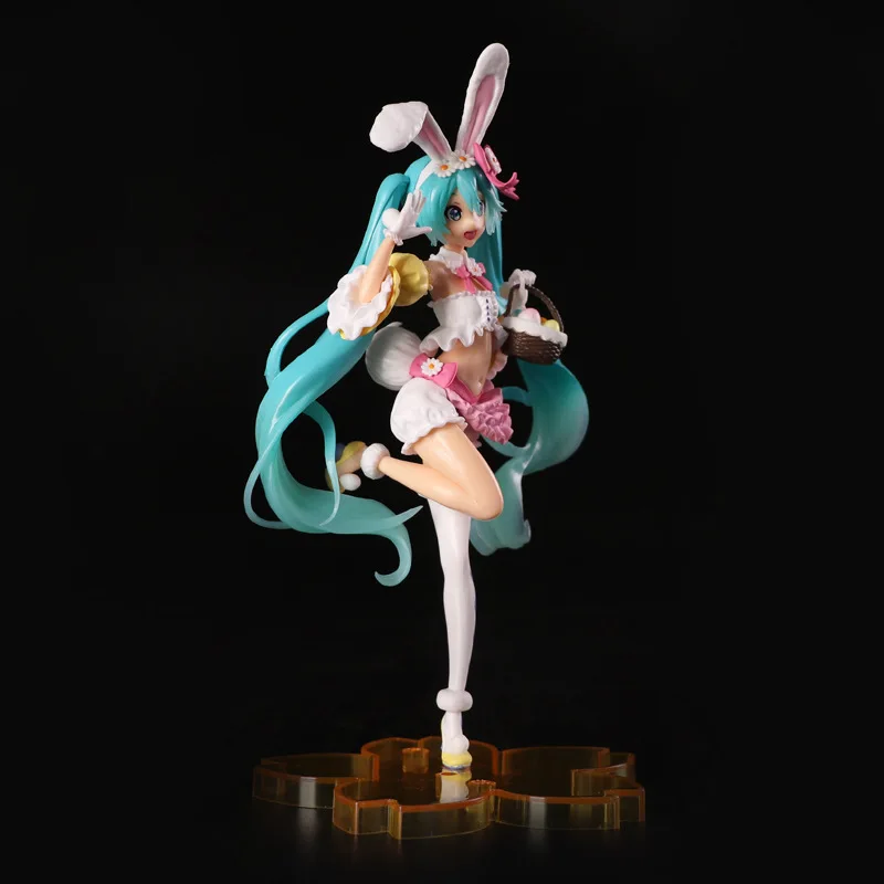 23CM Hatsune Miku Anime Figure Kawaii Pvc Model Doll Action Figurals Rabbit ears Collect ornaments Christmas Toys gifts photo 2