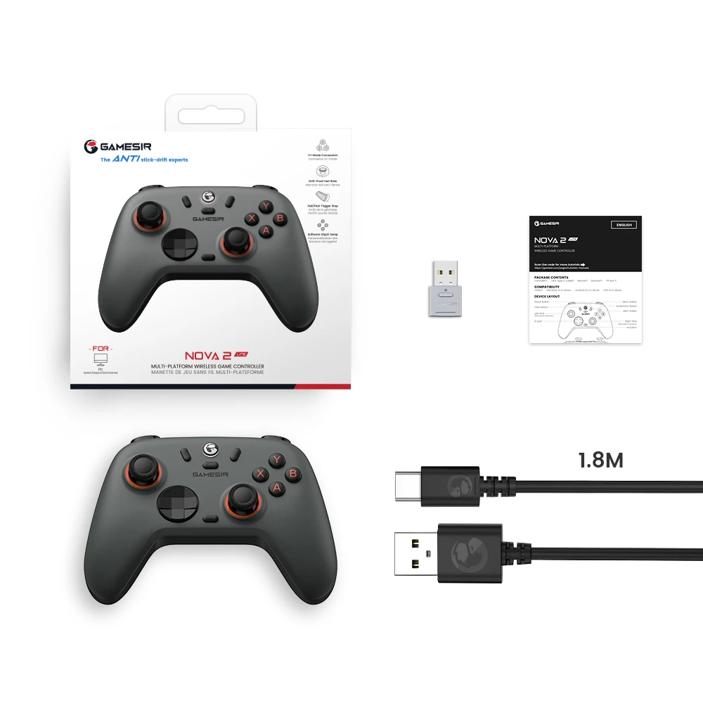 GameSir Nova 2 Lite Wireless Game Controller Switch Gamepad Hall Effect Joysticks Anti-Drift for Nintendo Switch / iPhone / Android / PC photo 8