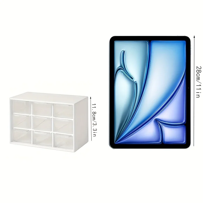 Dustproof Multi-Grid Desktop Drawer Organizer - Portable Storage Box for Jewelry, Cosmetics, Desk Drawer Organizer Box photo 6