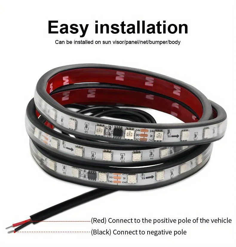 24V LED Strip Lights Trucks And Vans Neon Light Bar RGB Colors Flashing Atmosphere Lamp Easy to Install Suitable for Scenarios photo 6