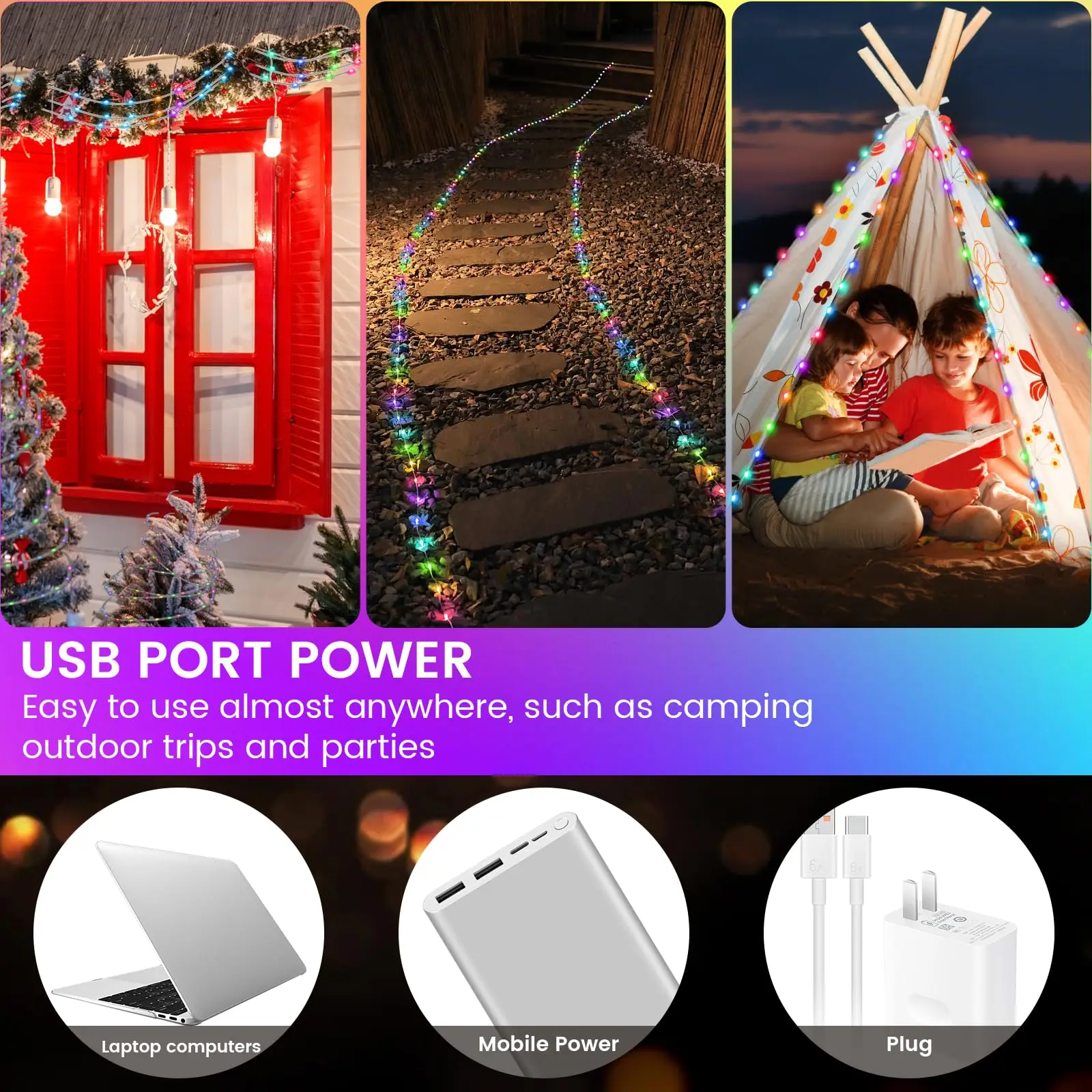 2M-15M Led RGB Fairy Lights Leather Cord Light Outdoor Waterproof fairy Lights With Remote for Bedroom Garden Living Room Party photo 5