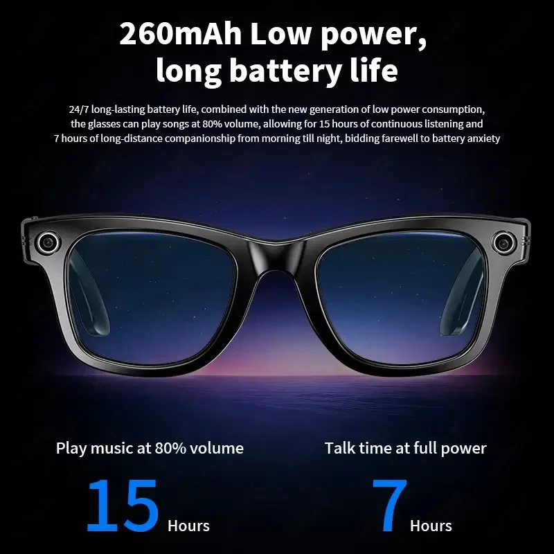 AI Smart Glasses with 8MP Camera Video Recording 100+ Languages Translation Sunglasses Bluetooth Call Music Play Men Women 2026 photo 5