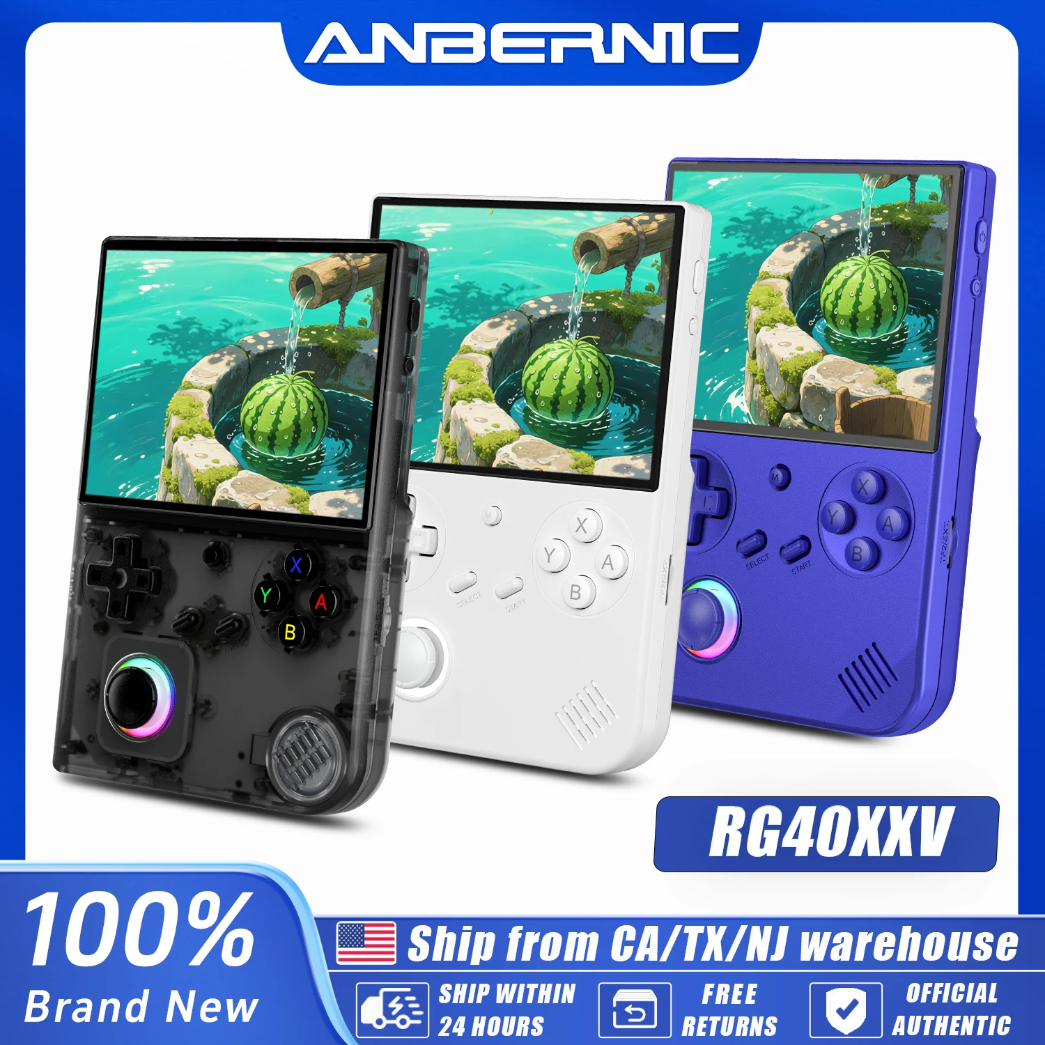 ANBERNIC RG40XX V Retro Handheld Game Console 4'' IPS Screen 64GB Preloaded Games 4753+ Linux System 5G WiFi HDMI Bluetooth 4.2 RGB Lighting Portable Gaming photo 1