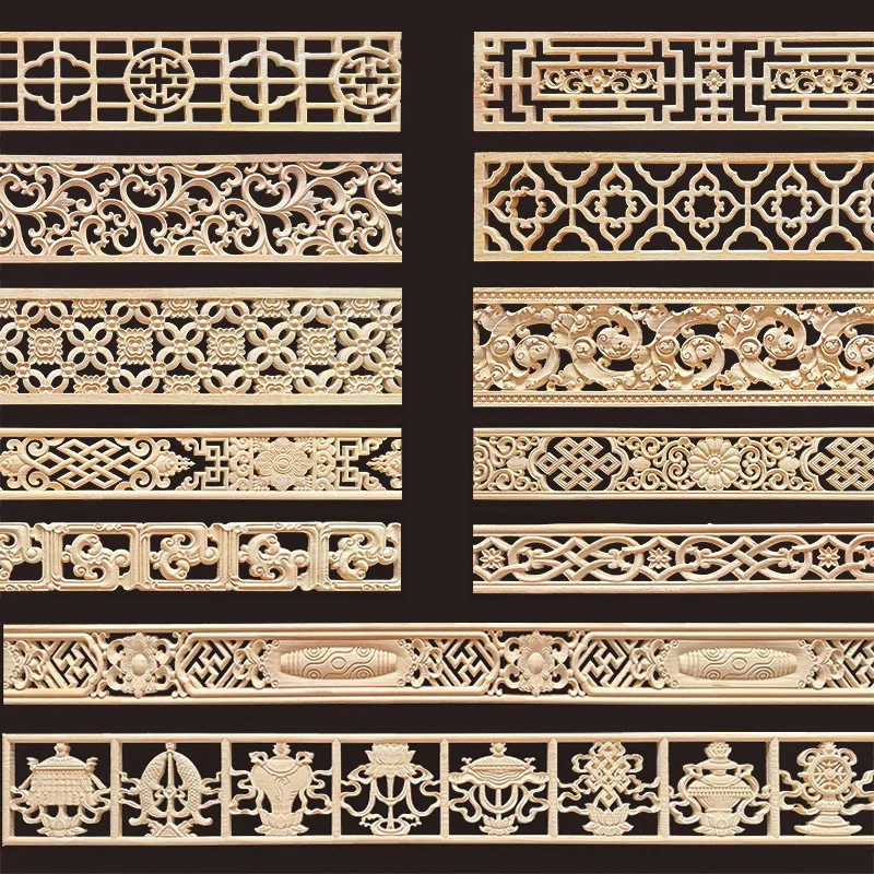 Decorative Wood Molding Wood Carved Corner Onlay Applique Frame Cabinet Home Decor Figurines Wall Art Furniture Accessories photo 1