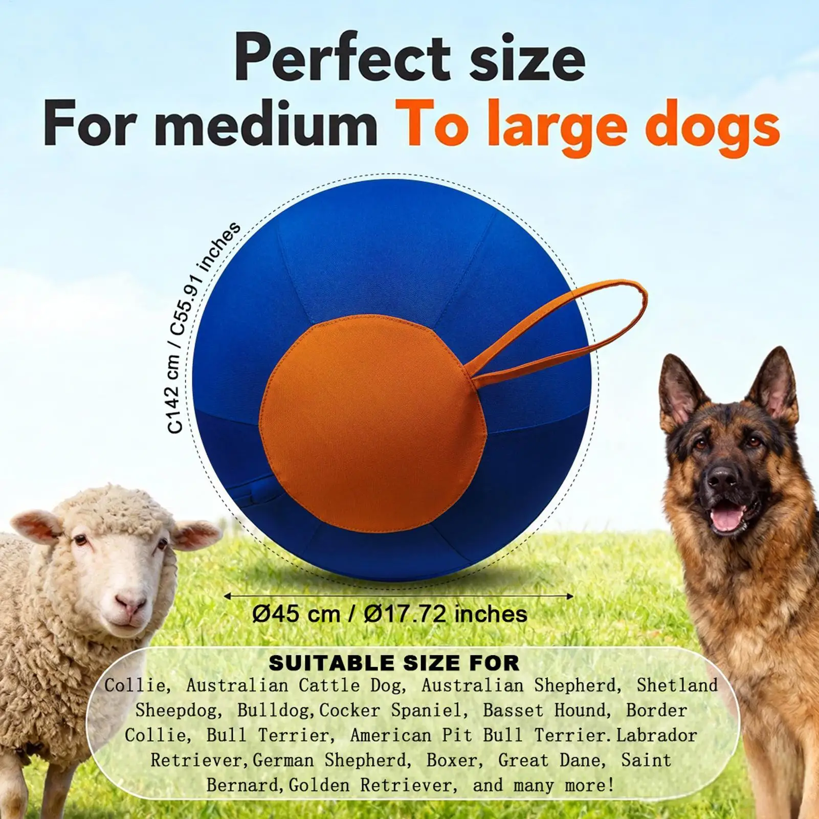 Large Dog Ball Interactive Moving Toys Pet Supplies Herding Ball for Dogs Breed for Puppy Small Medium Large Breed Keep Busy photo 4