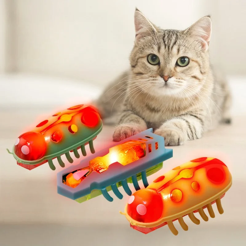 Mini Electric Bug Pet Dog Cat Toy Interactive Cute Ladybird Beetle Animal Shape Cat Toys Walking Insect Cat Playing Supplies photo 1