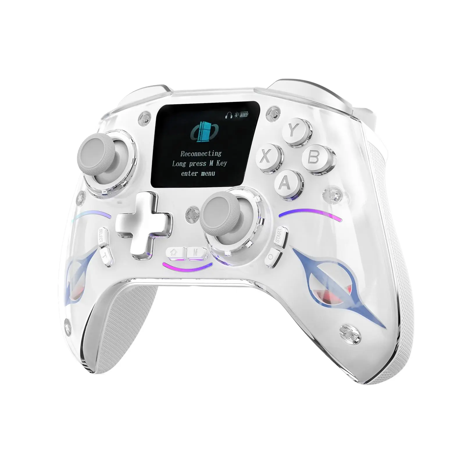 Smart Screen Wireless Game Controller, PS4 Gamepad with Display Hall Effect Joystick Trigger For IOS Andriod Table Steam Switch photo 1