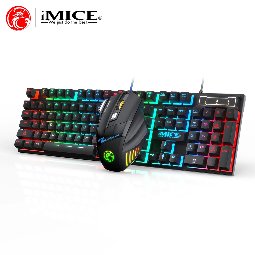 RGB Backlit Wired Ergonomic Design Keyboard Set Waterproof Luminous Gaming Keyboard And Mouse Combo PC Accessories For Gaming photo 2