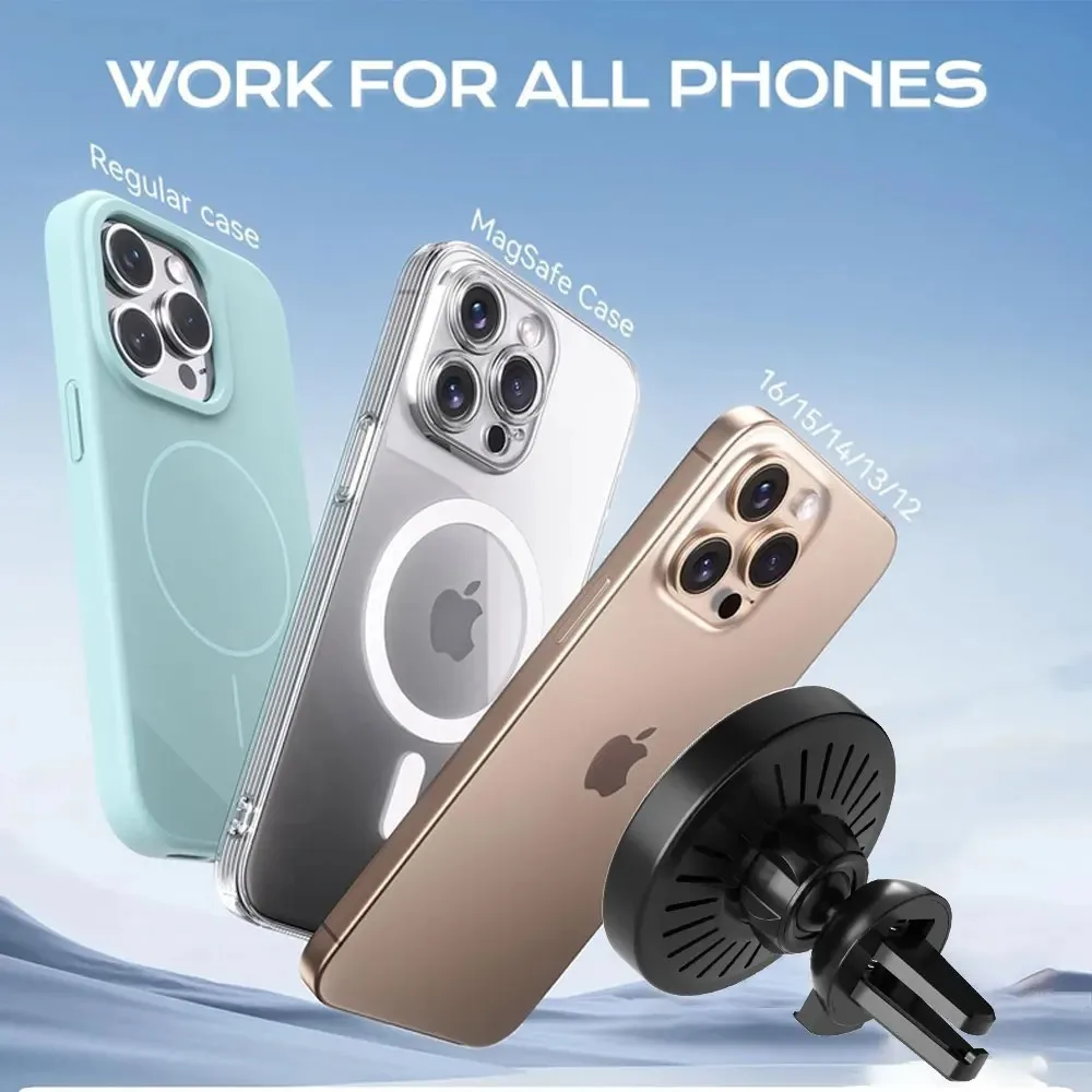Magnetic Wireless Charger 360 Rotation Air Vent Phone Holder Stand For Magsafe iPhone 16 15 14 13 12 Pro Max Fast Charging Mount photo 5