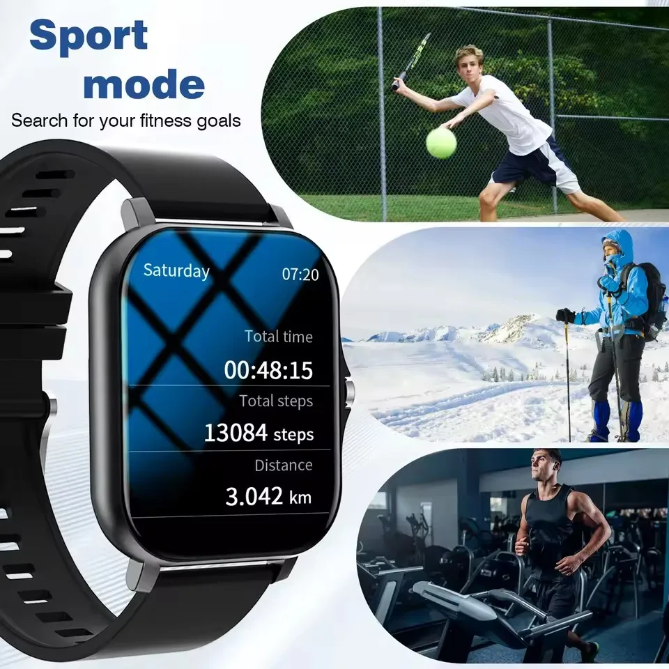 Men Women Smart Watch 1.83''Waterproof Fitness Sports Watch Answer Call Sleep Sport Pedometer Information Alerts Smartwatch HT30 photo 6