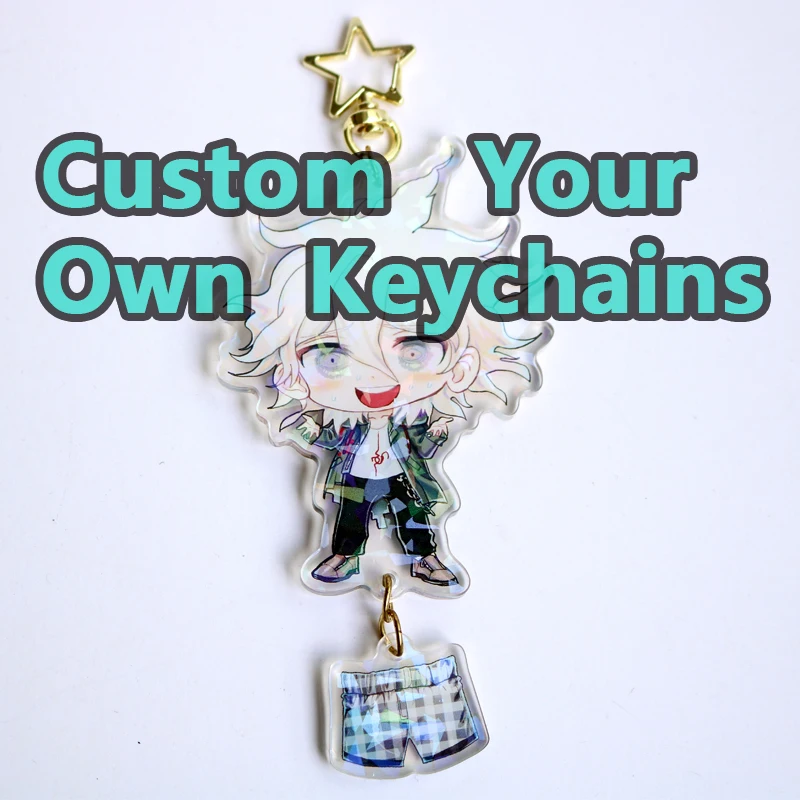 Custom Keychains Cartoon Llavero Key Chain Photo Customized Anime Charms Hologram Clear Acrylic Personalized Designer Keychains photo 1