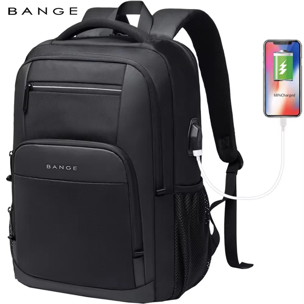 BANGE Lightweight 15.6 inch Laptop Backpack Waterproof USB Charge Port Multifunctional Travel Hiking School Bag Mochila for Men photo 1