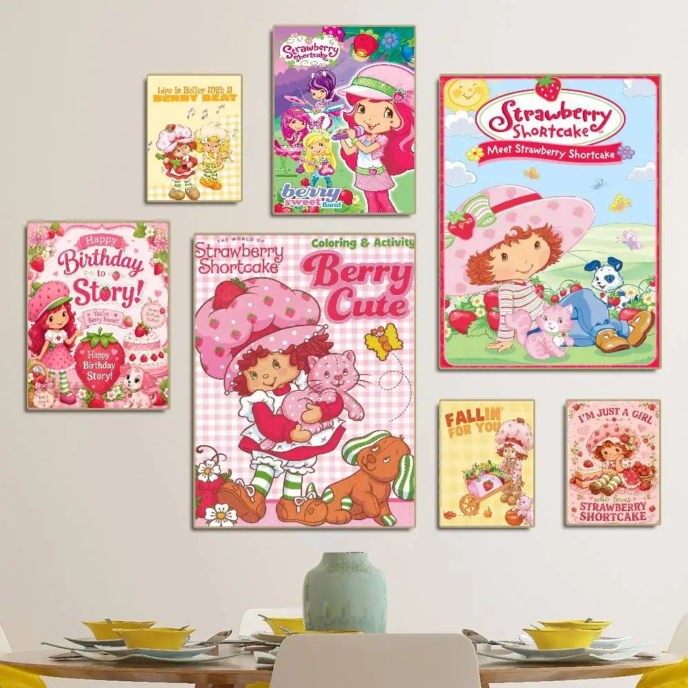 S-strawberry-shortcakeS Classic Anime Poster Waterproof Paper Sticker Coffee House Bar Room Wall Decor photo 2