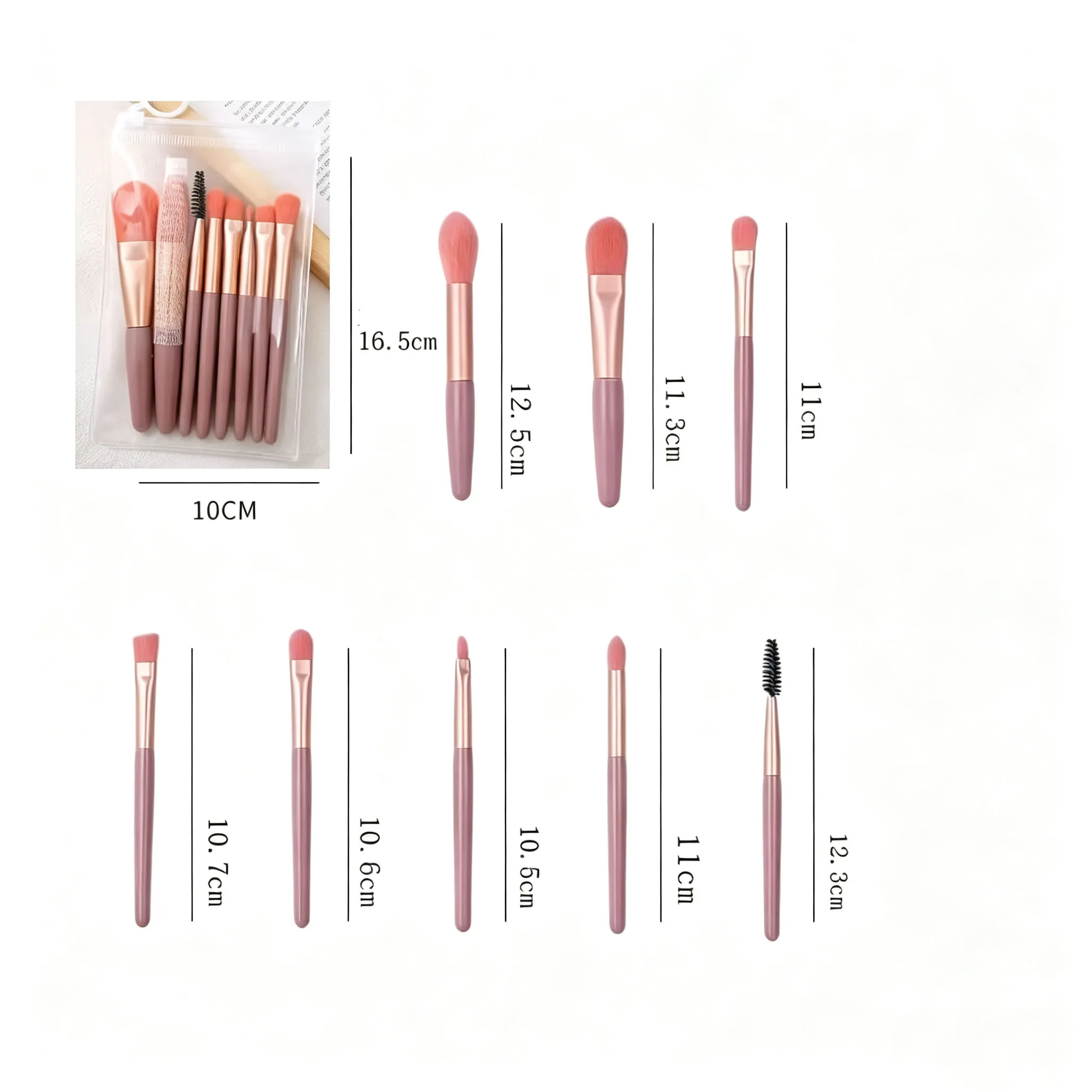 8Pcs Portable Makeup Brush Eyeshadow Foundation Blending Make Up Soft Fluffy Cosmetics Concealer Makeup Brush Make Up Supplies photo 6