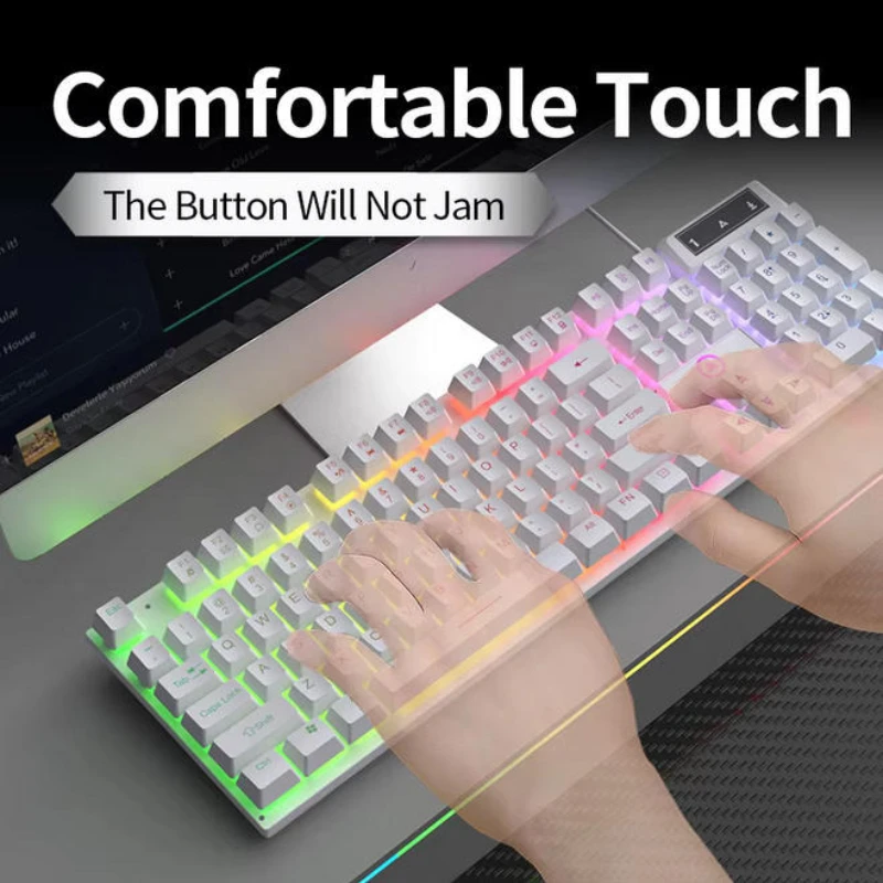 Game Keyboard USB Wired Mechanical Feel Luminous Keyboard with Backlight Desktop Computer Notebook Office Universal photo 3