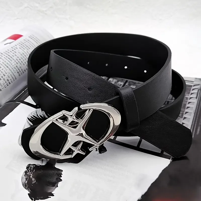 Stylish Oval Cross Metal Buckle Belt - Durable, Simple, and Universally Compatible - Unisex Gift Idea for Men and Women photo 2
