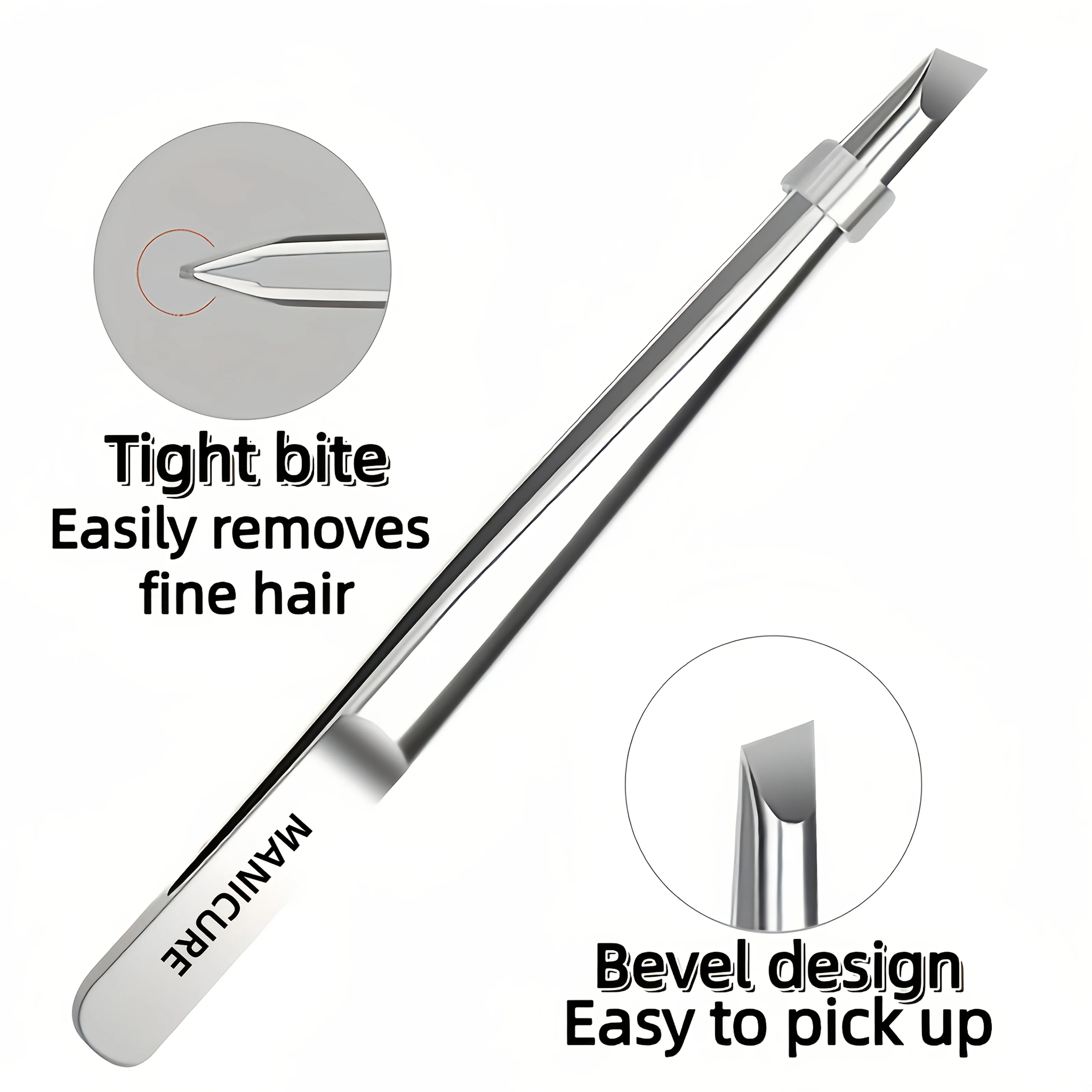Stainless Steel Tweezers Tool Suitable for Eyebrow Eyelash Application Beard & Mustache Trimming False Eyebrow Applicator Gifts photo 3