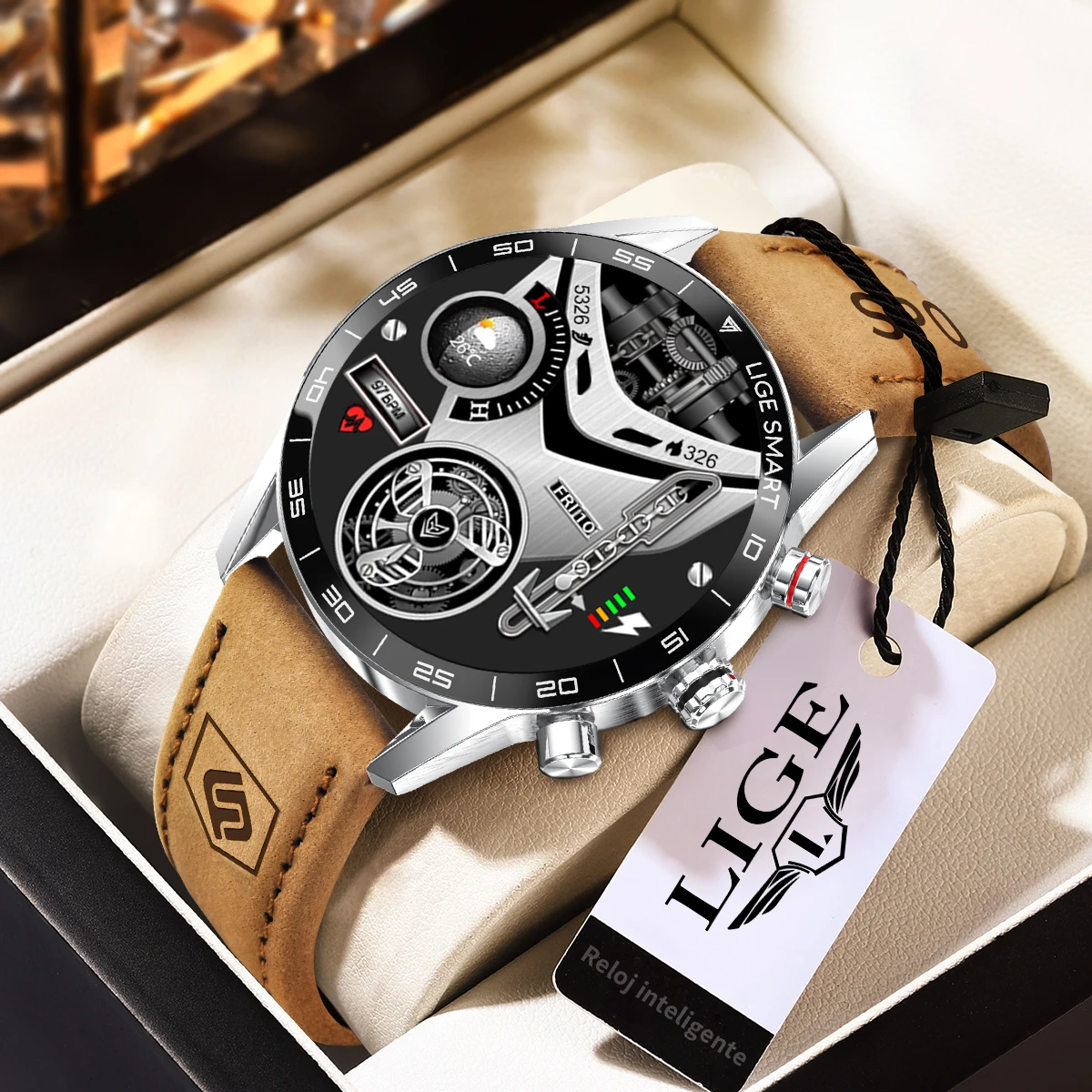 LIGE 2026 New Rugged Military GPS Smart Watch Men AMOLED HD Screen Heart Rate Bluetooth Call Waterproof Outdoor SmartWatch photo 1