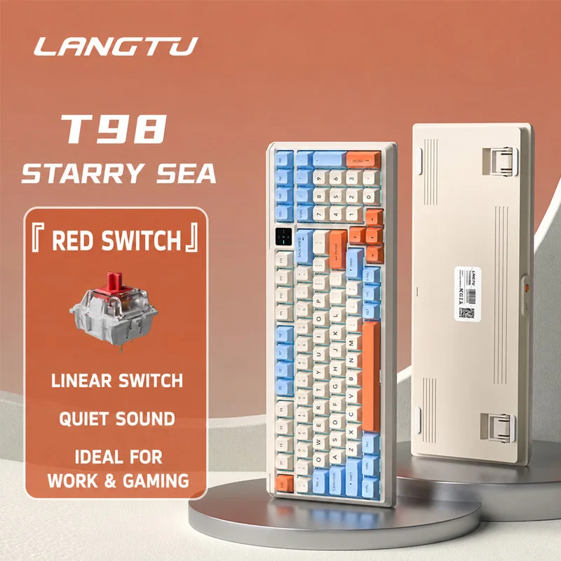 Langtu T98 Wired RGB Custom Mechanical Keyboard, Silent Gaming Office Keyboard for PC Laptop, Red Blue Xiangyun Silent Switch, S photo 6