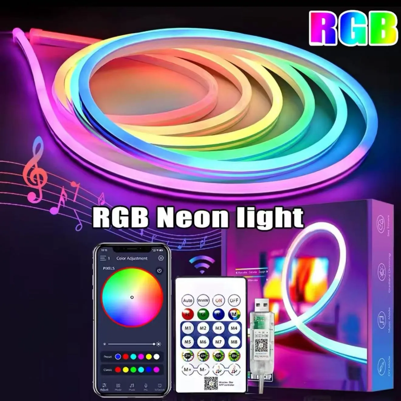 HTMCK Smart Ambient PC Display Sync Computer Monitor Backlight LED Strip Light RGB Color DIY Game Holiday Atmosphere Decor Lamp photo 4