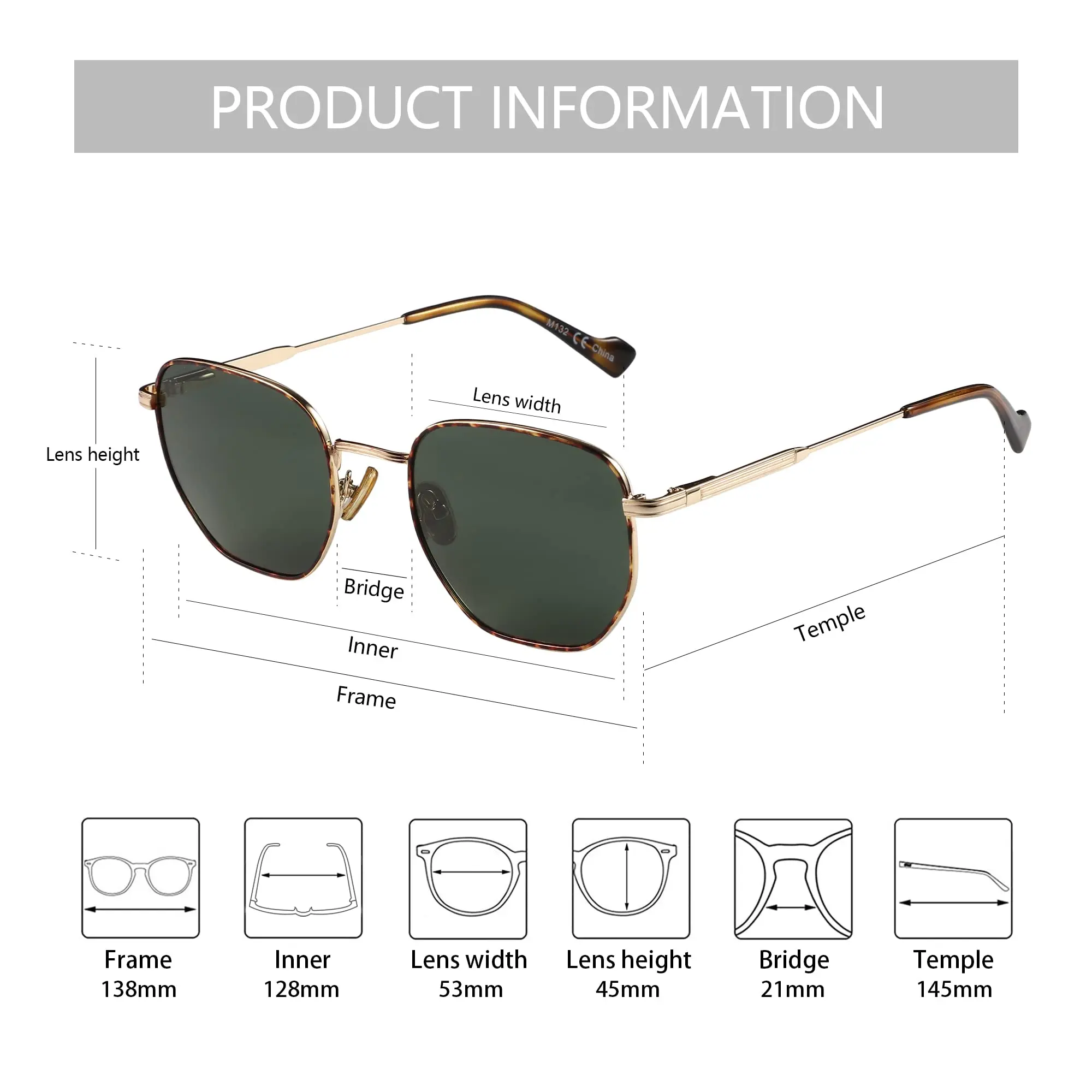 ZENOTTIC Fashion Hexagon Polarized Retro Sunglasses for Men Women-Vintage Metal Frame Design UV Protection Trendy Fashion Shades photo 3