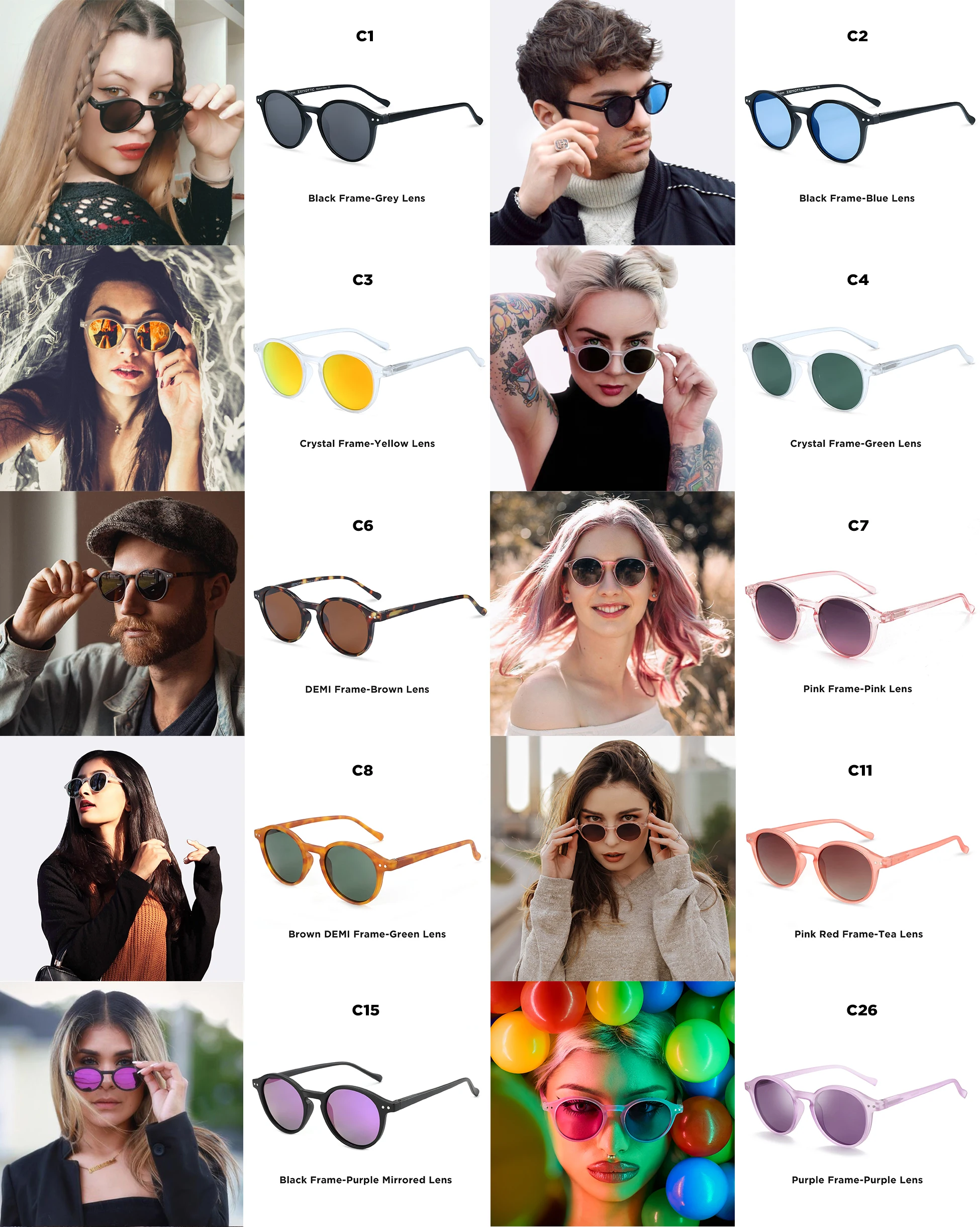 ZENOTTIC (S Size) Retro Circular Polarized Sunglasses 2026 2025 Men Women Vintage Small Round Sun Glasses UV400 Goggles Shades photo 2