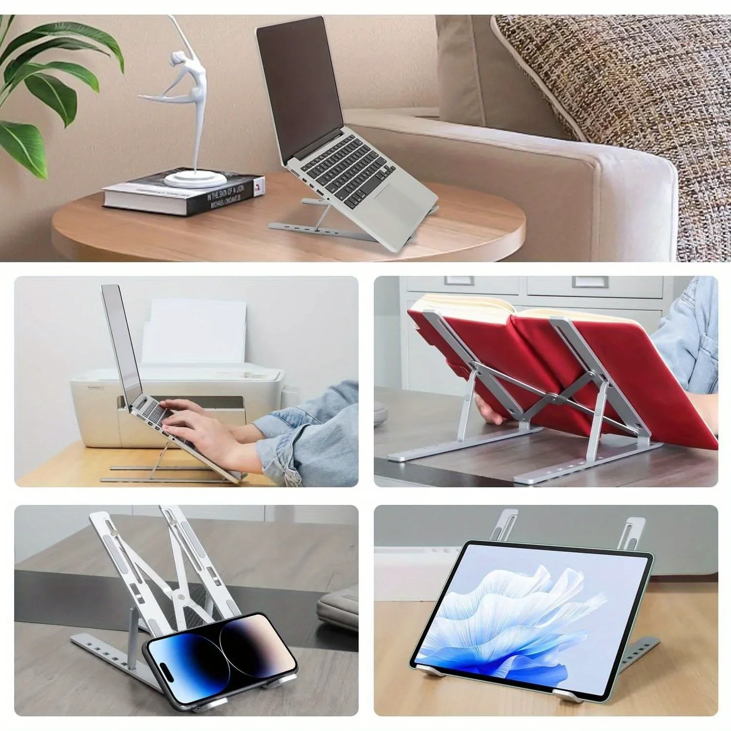 6‑Level Adjustable Laptop Stand - Foldable & Portable Design for 8‑14" Laptops & Tablets, Enhanced Ventilation & Heat Management photo 5