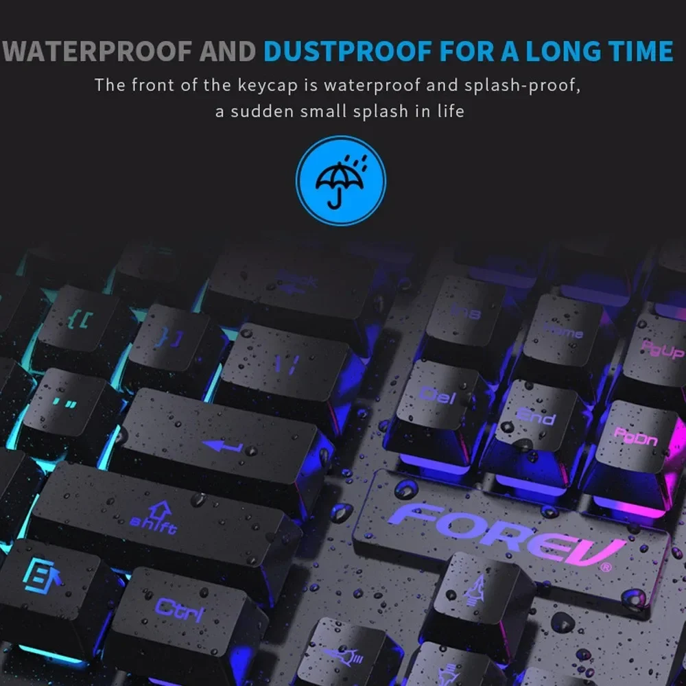 104 Key Backlit Mechanical Keyboard Wired Gaming Keyboard Waterproof Luminous Keyboard And Mouse Set for Gamer PC Laptop Office photo 3