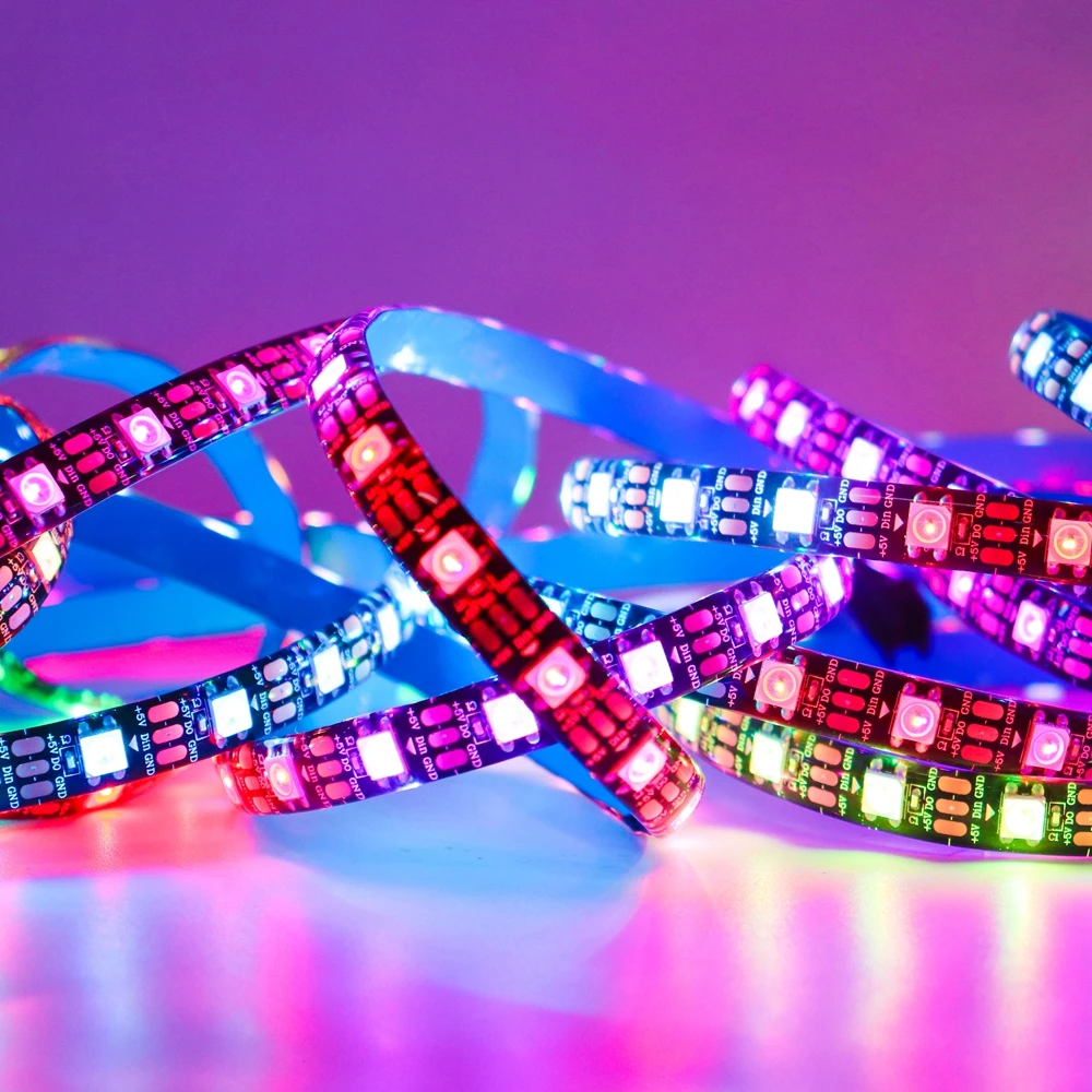 DC12V WS2815 5050 Smart RGB Pixels LED Strip DC5V WS2812B Individually Addressable IC 30/60/74/96/144/Leds/M WS2812 Tape Light photo 4