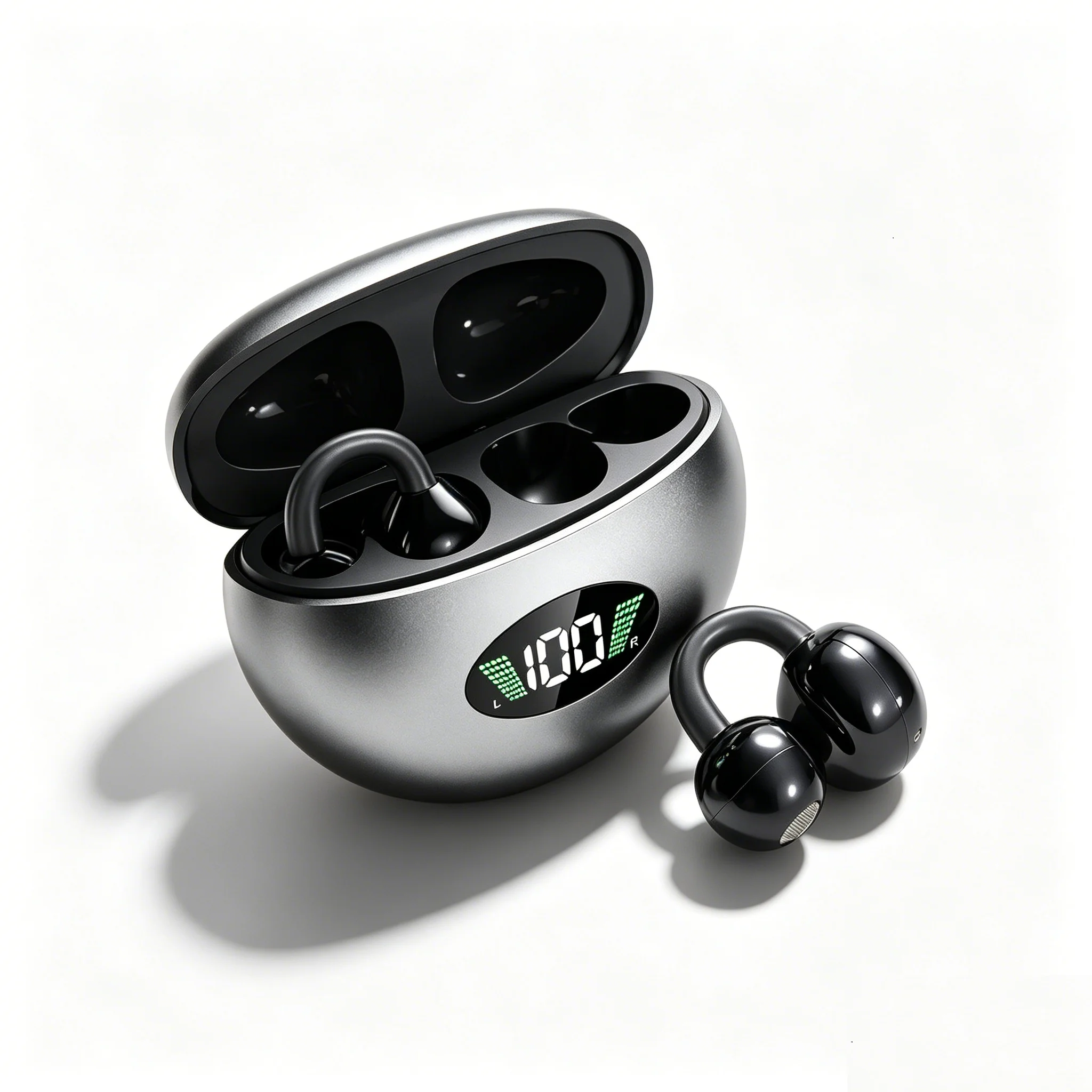 Wireless Clip-On Bluetooth Earbuds Premium HiFi Audio Sports Headphones Long Battery Life with Built-in Microphone photo 1