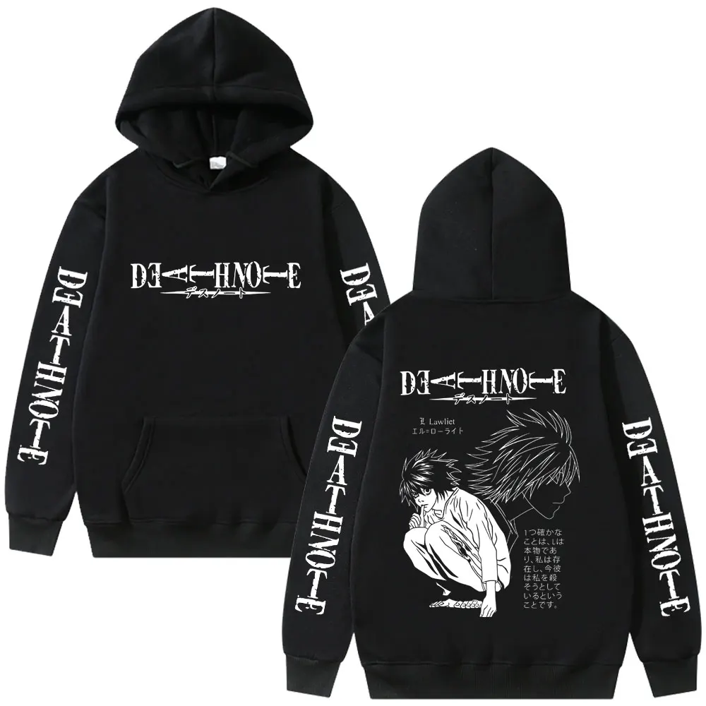 Anime Death Note Hoodie Yagami Light Graphic Hoodies Vintage Oversized Hooded Cool Long Sleeves Cotton Hoodie Men Women Clothes photo 1
