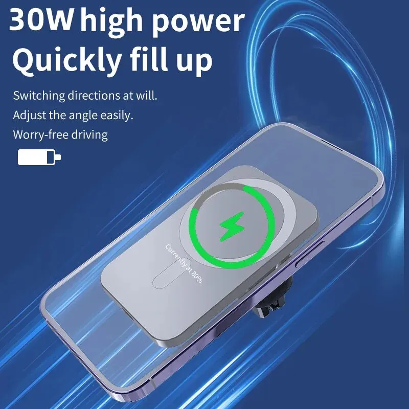 Magnetic Car Wireless Charger For iPhone 17 16 15 14 13 12 Pro Max Mini Car Phone Holder Stand Mount Fast Charging Station photo 2