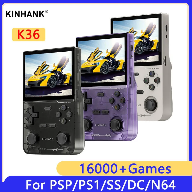 KINHANK K36 Retro Handheld Video Game Console 500nit 3.5 Inch IPS Screen 16000 Games Emulator for PS1/PSP/DC/N64/SS photo 1