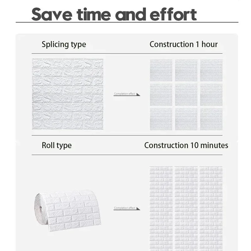 70cmx1/5/10m 3D Wallpaper Decoration Self-adhesive Antique Foam Brick Wallpaper Living Room Bedroom Waterproof 3d Wall Sticker photo 4
