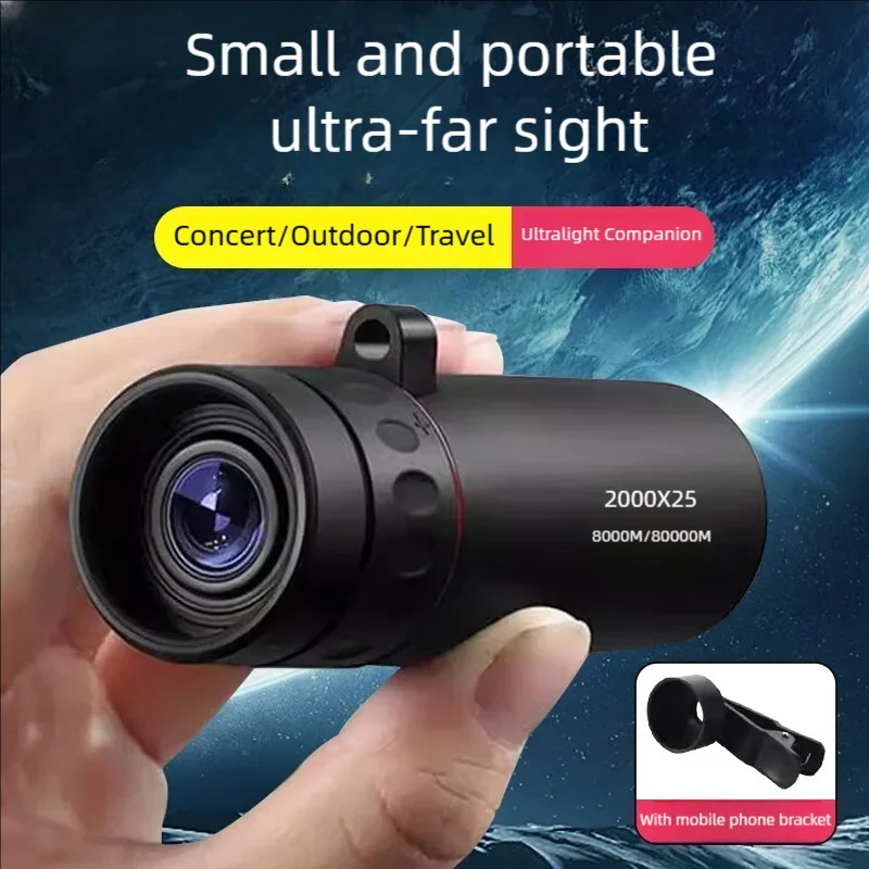 2000x25 HD Monocular Telescope Mini Portable Mobile Phone Telescope with Holder Outdoor Camping Hunting Birdwatching Telescopes photo 6