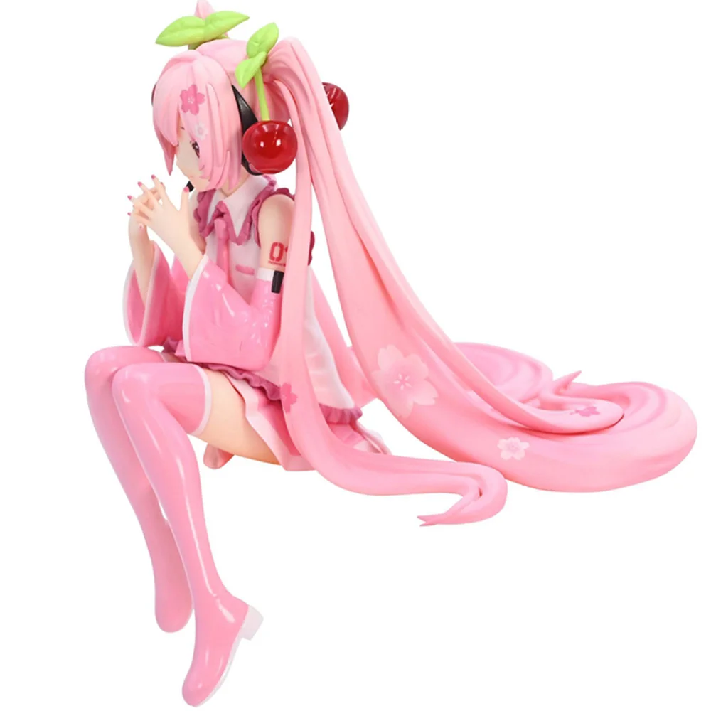 Hot Hatsune Miku Anime figure Pink dress model action figures toys Cherry pink PVC cherry blossom decoration collect Model gifts photo 5