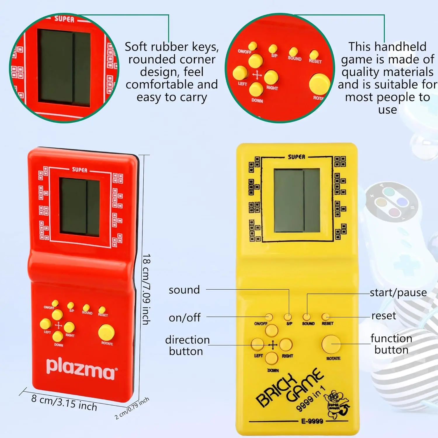 3.5" Game Console For Tetris Console Retro Handheld Game Players Mini Children's Nostalgic Pocket Games Machine Kids Puzzle Toys photo 2