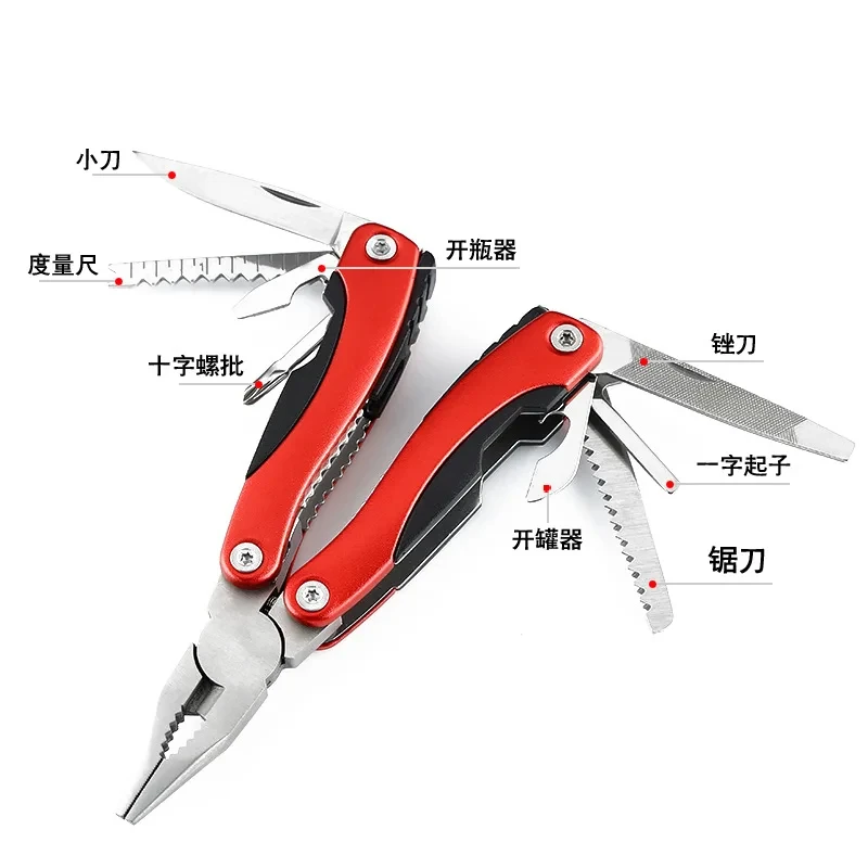 Camping Gear Outdoor Survival Stainless Steel 9 In 1 Portable Multi Tool Plier Camping Accessories Portable photo 4