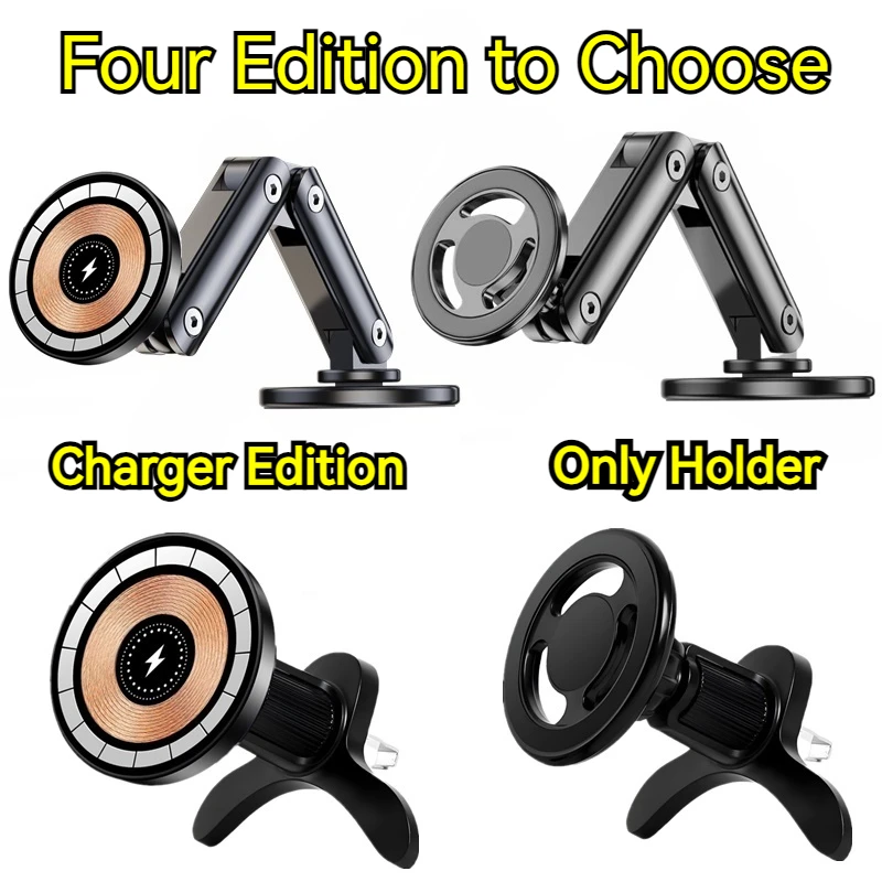 15W Car Magnetic Wireless Charger Holder 360 Rotation Metal Adjustable Angle in Car Stand For Iphone 15 14 13 12 Pro Max Samsung photo 2
