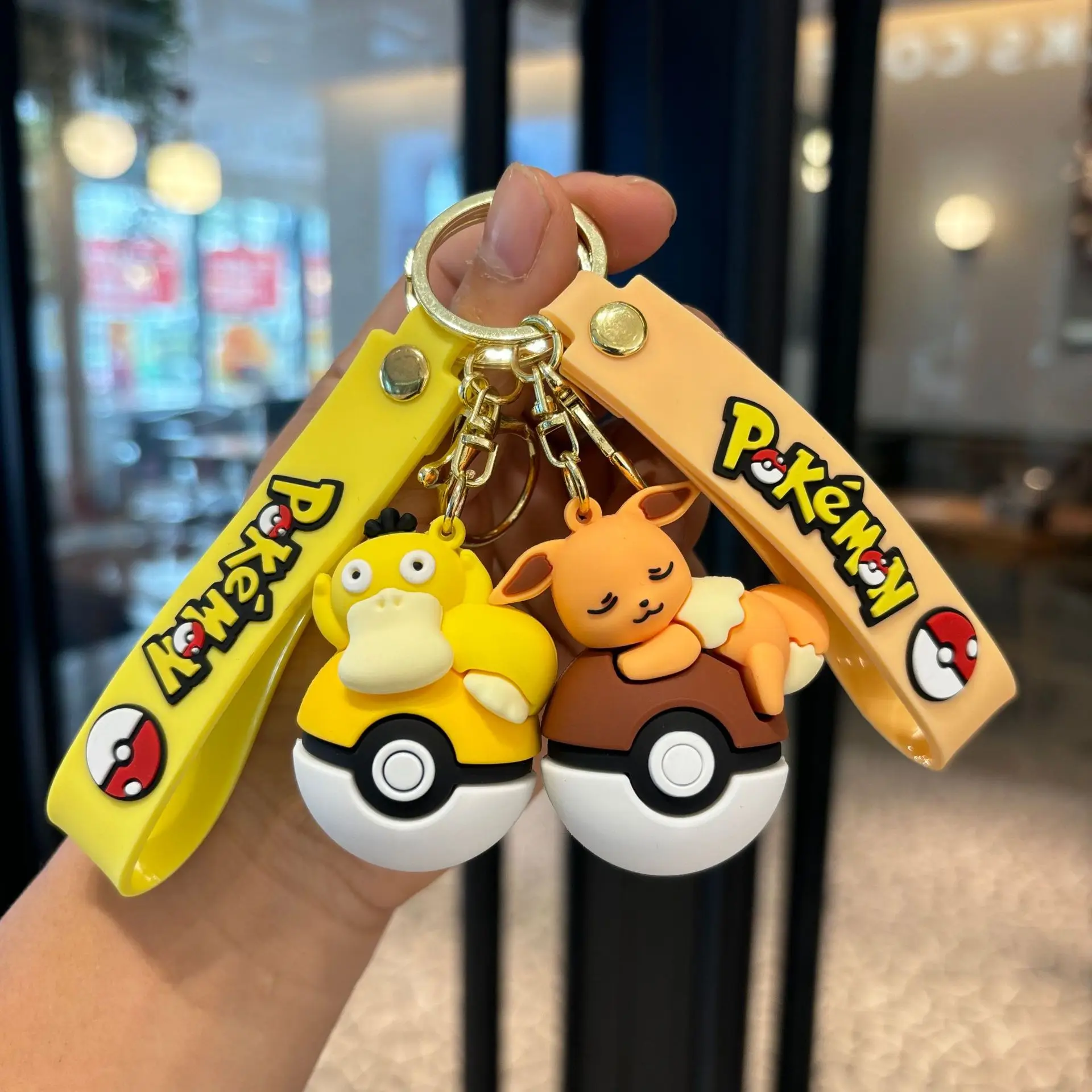 Pokémon Poké Ball Keychain Set, Pikachu Eevee Charmander figure Keychain, Anime Collectible Key Ring for Bag Backpack Gift photo 5