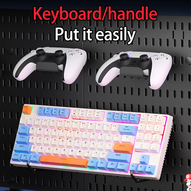 No-Drill Clamp-On Standing Pegboard Storage Organizer, Desktop Rack with DIY Accessories, Office Desk Stationery Holder photo 2