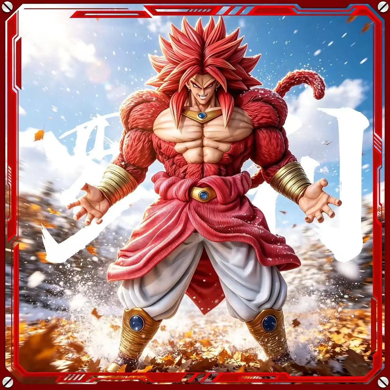 Dragon Ball Z Broly Super Saiyan 4 Anime Figure GK Statue Red Hair Black Hair Ver. PVC Action Figurine Model Collection Desktop photo 2