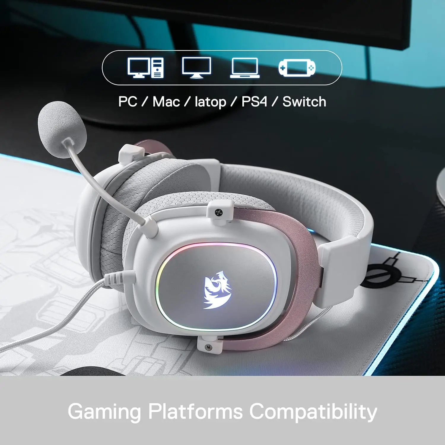 Redragon H510 Zeus-X RGB Wired Backlit Gaming Headset 7.1 Surround Sound Multi Platforms Headphone photo 5