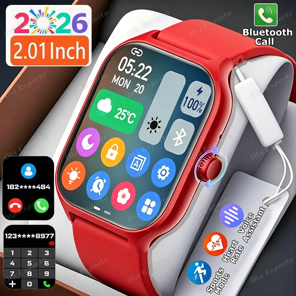 2026 New Men's Smart Watch Women's Gift Heart Rate Blood Oxygen ECG Sports Fitness Watch Electronics BT Call Outdoor Smartwatch photo 1